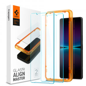 Folie protectie telefon Sony Xperia 1 IV (set 2) - Spigen Glass.TR Align Master - Clear - Img 1
