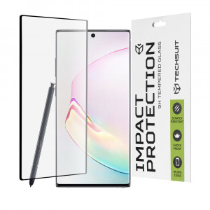 Folie telefon Samsung Galaxy Note 10 - Techsuit 111D Full Cover / Full Glue Glass / 3D Curved Screen - Black - Img 1