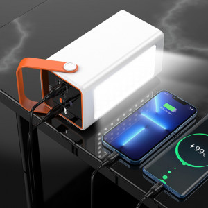 Hoco - Power Bank Super (J107) - 4xUSB, Type-C, Lightning, Micro-USB, Digital Display, LED Light, 3A, 90000mAh, 22.5W - Black - Img 5