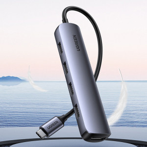 Hub Type-C la 4xUSB 3.0, HDMI 4k@30Hz, 5Gbps - Ugreen (20197) - Gray - Img 3