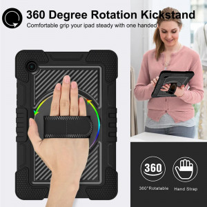 Husa pentru Samsung Galaxy Tab A8 10.5 (2021) - Techsuit StripeShell 360 - Black - Img 3