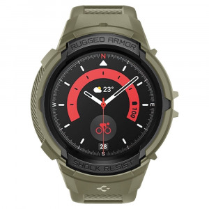 Husa pentru Samsung Galaxy Watch5 Pro + Curea - Spigen Rugged Armor Pro - Vintage Khaki - Img 4