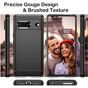 Husa telefon Google Pixel 7 - Techsuit Carbon Silicone - Black - Img 4