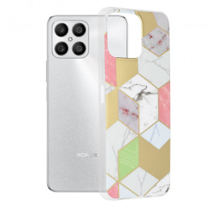Husa telefon Honor X8 - Techsuit Marble Series - Purple Hex - Img 1