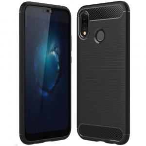 Husa telefon Huawei P20 Lite - Techsuit Carbon Silicone - Black - Img 1