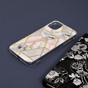 Husa telefon iPhone 11 - Techsuit Marble Series - Pink Hex - Img 4