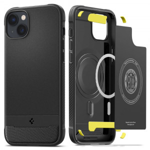 Husa telefon iPhone 14 - Spigen Rugged Armor MagSafe - Black
