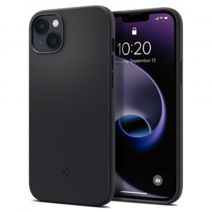 Husa telefon iPhone 14 - Spigen Silicone Fit Mag Safe - Black - Img 1