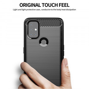 Husa telefon OnePlus Nord N10 5G - Techsuit Carbon Silicone - Black - Img 4