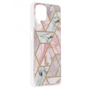 Husa telefon Samsung Galaxy A12 / A12 Nacho - Techsuit Marble Series - Pink Hex - Img 2