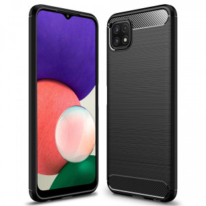Husa telefon Samsung Galaxy A22 5G - Techsuit Carbon Silicone - Black - Img 1