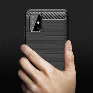 Husa telefon Samsung Galaxy A51 4G - Techsuit Carbon Silicone - Black - Img 3