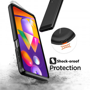 Husa telefon Samsung Galaxy M31s - Techsuit Carbon Silicone - Black - Img 2
