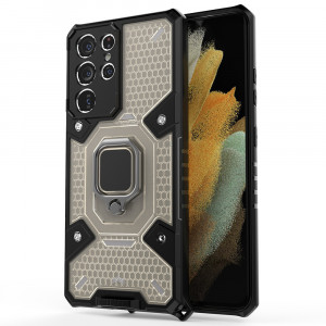 Husa telefon Samsung Galaxy S21 Ultra 5G - Techsuit Honeycomb Armor - Black - Img 1