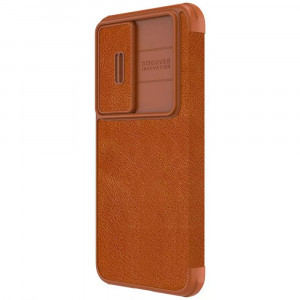 Husa telefon Samsung Galaxy S23 - Nillkin QIN Leather Pro Case - Brown - Img 4