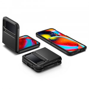Husa telefon Samsung Galaxy Z Flip4 - Spigen Tough Armor - Black - Img 4