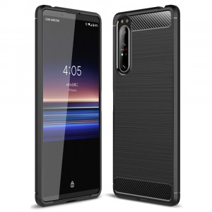 Husa telefon Sony Xperia 5 II - Techsuit Carbon Silicone - Black - Img 1