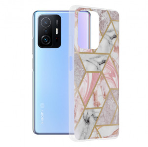 Husa telefon Xiaomi 11T / 11T Pro - Techsuit Marble Series - Pink Hex - Img 1