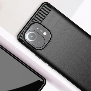 Husa telefon Xiaomi Mi 11 - Techsuit Carbon Silicone - Black - Img 4