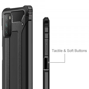 Husa telefon Xiaomi Poco M3 - Techsuit Hybrid Armor - Black - Img 3