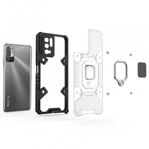 Husa telefon Xiaomi Redmi Note 10 5G / Poco M3 Pro 5G - Techsuit Honeycomb Armor - Black - Img 4