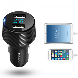 Incarcator Auto 2x USB 18W, 3.4A - Yesido (Y31) - Black - Img 3