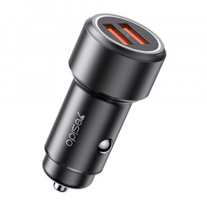 Incarcator Auto 2xUSB QC 3.0, 36W - Yesido (Y43) - Black - Img 1