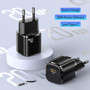 Incarcator Priza 1xUSB-C PD 20W + Cablu Lightning 1.2m - USAMS (XFKXLOGTL01) - Black - Img 4