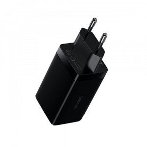 Incarcator Priza USB, 2xType-C, PD65W, 4.5A + Cablu Type-C - Baseus GaN3 Pro (CCGP050101) - Black - Img 2