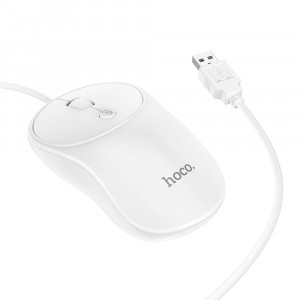 Mouse cu Fir, Conexiune prin USB, 1000 / 1600 DPI - Hoco Esteem (GM13) - White - Img 2