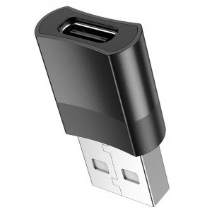 Adaptor OTG USB la Type-C 2A - Hoco (UA17) - Black - Img 4