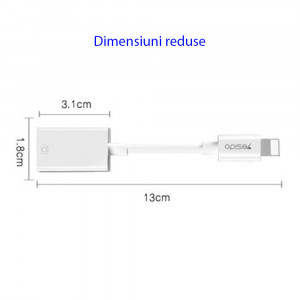 Cablu Adaptor OTG Lightning la USB 5Gbps - Yesido (GS10) - White - Img 4