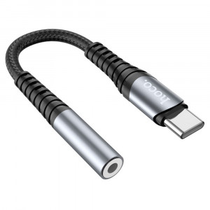 Cablu Audio Adaptor Type-C la Jack 1.2cm - Hoco (LS33) - Grey - Img 1