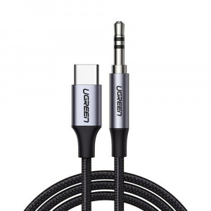Cablu Audio Adaptor Type-C la Jack 1m - Ugreen (30633) - Deep Gray - Img 1