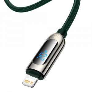 Cablu de Date Type-C la Lightning 20W, 1m - Baseus Display (CATLSK-06) - Green - Img 3
