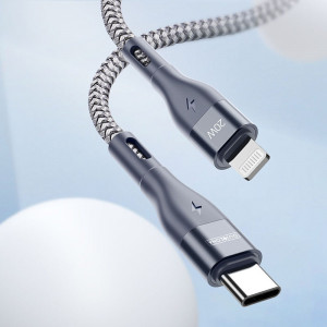 Cablu de Date Type-C la Lightning, PD 20W, 480Mbps, 1m - Duzzona (A1) - Grey - Img 2