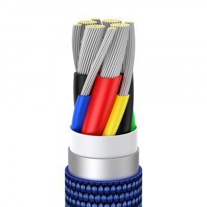 Cablu de Date Type-C la Type-C 100W, 2m - Baseus Crystal Shine (CAJY000703) - Blue - Img 4