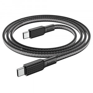 Cablu de Date Type-C la Type-C 3A, 1m - Hoco Jaeger (X69) - Black / White - Img 3