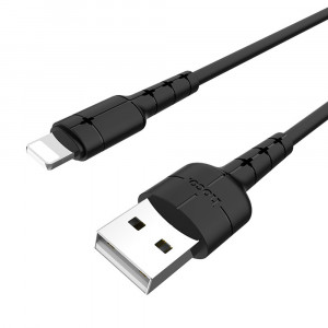 Cablu de Date USB-A la Lightning 10W, 2A, 1.2m - Hoco Star (X30) - Black - Img 3