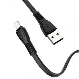 Cablu de Date USB-A la Lightning 12W, 2.4A, 1m - Hoco Noah (X40) - Black - Img 1