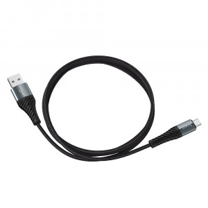 Cablu de Date USB-A la Micro-USB 12W, 2.4A, 1m - Hoco Cool Charging (X38) - Black - Img 3