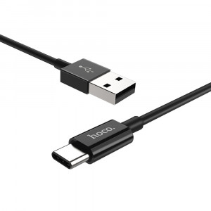 Cablu de Date USB-A la Type-C 15W, 3A, 1m - Hoco Skilled (X23) - Black - Img 3