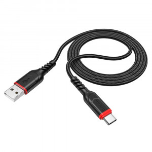 Cablu de Date USB-A la USB Type-C 12W, 2.4A, 1m - Hoco Victory (X59) - Black - Img 2