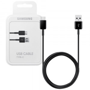 Cablu de Date USB-A to Type-C 2A, 480Mbps, 1.5m - Samsung (EP-DG930IBEGWW) - Black (Blister Packing) - Img 1