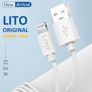 Cablu de Date USB la Lightning, 2.4A, 2m - Lito - White - Img 2