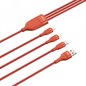 Cablu de Date USB la Lightning, Micro-USB, Type-C 66W, 1.2m - Baseus Flash Series (CA1T3-07) - Orange - Img 3