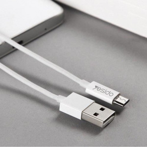 Cablu de Date USB la Micro-USB, 2.4A, 1.2m - Yesido (CA-22) - White - Img 4