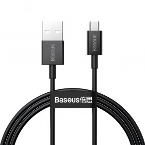 Cablu de Date USB la Micro-USB 2A, 1m - Baseus Superior (CAMYS-01) - Black - Img 1