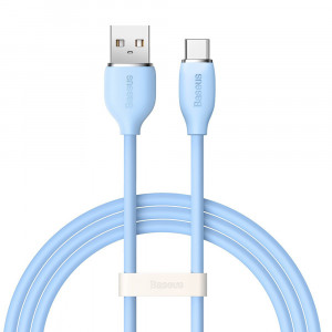 Cablu de Date USB la Type-C 100W, 1.2m - Baseus Jelly Liquid Silica Gel (CAGD010003) - Blue - Img 1