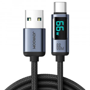 Cablu de date USB la Type-C 66W, 1.2m - JoyRoom (S-AC066A16) - Black - Img 1